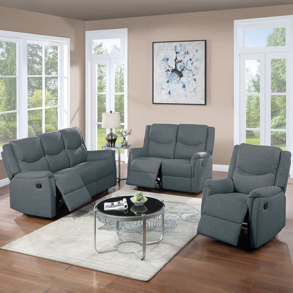 Modern Contemporary Style Recliner Sofa With Plush Armrest And Headrest