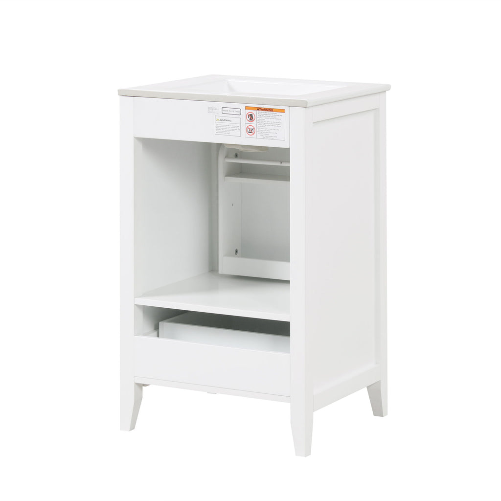 Bathroom Vanity With Sink, Soft Closing Cabinet Door, Storage Rack And Drawer