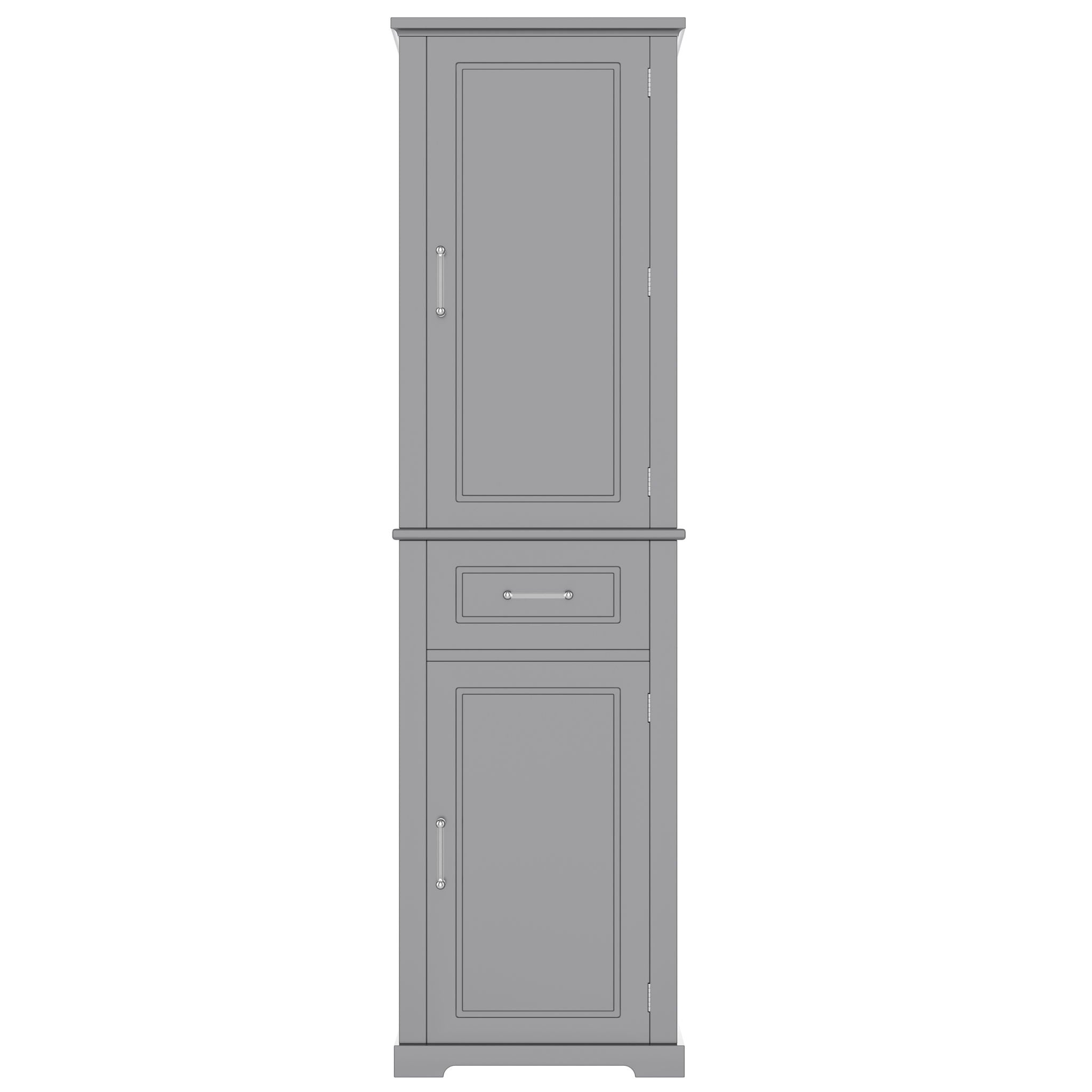 Tall Freestanding Bathroom Storage Cabinet With Adjustable Shelf, 2 Door Design