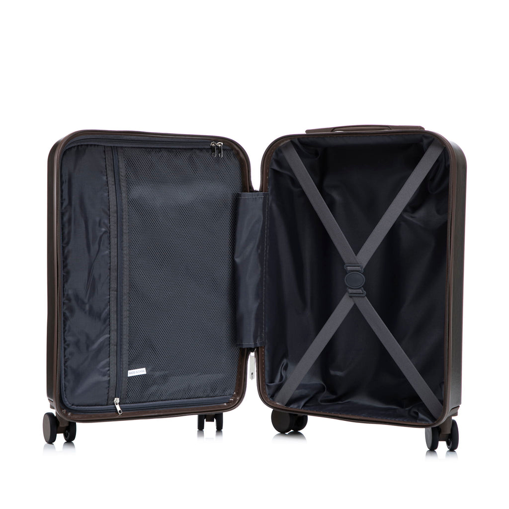 Luggage Set With Cosmetic Case, Combination Lock, Front Opening Design