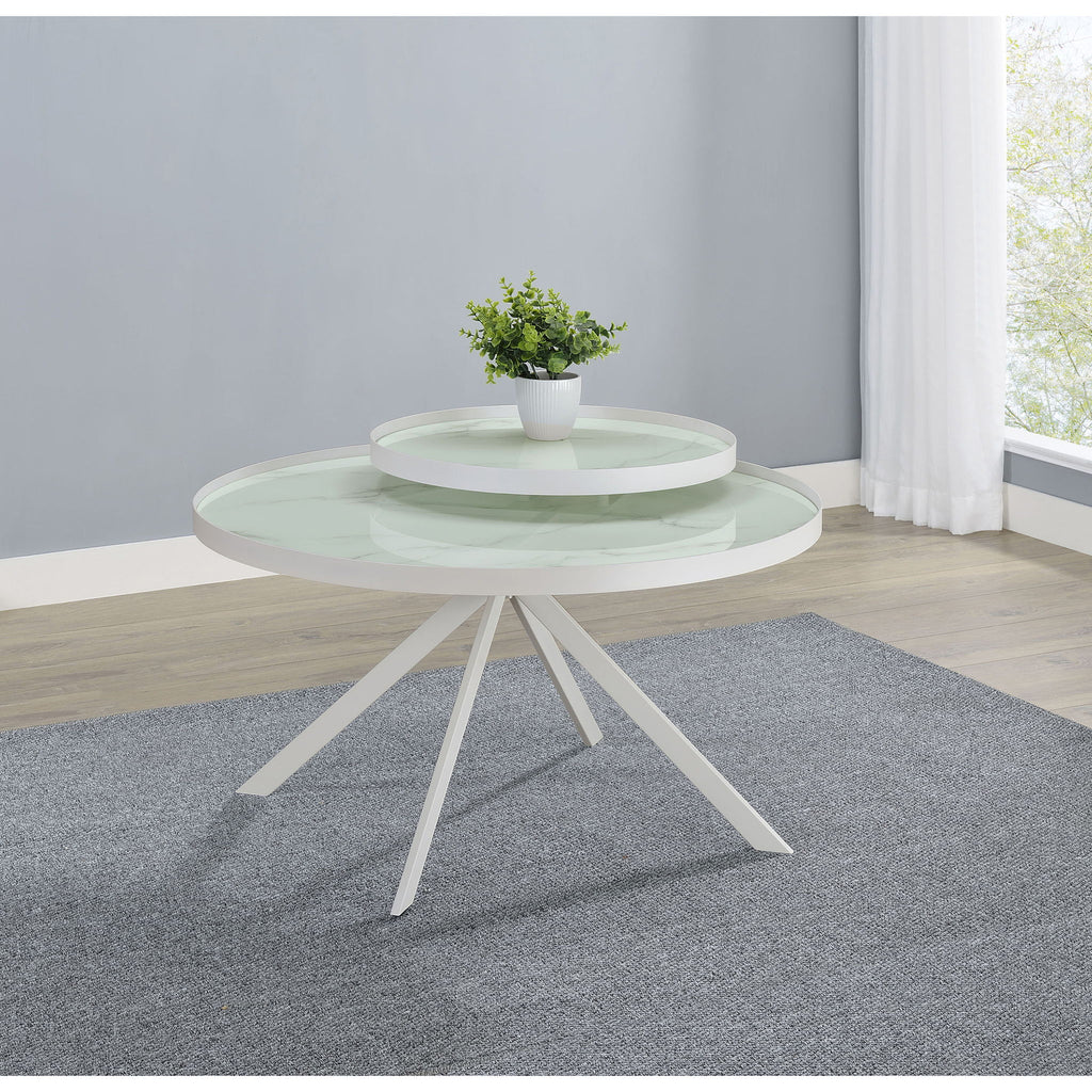 Shayne - Round Top Coffee Table With 2 Tier Design