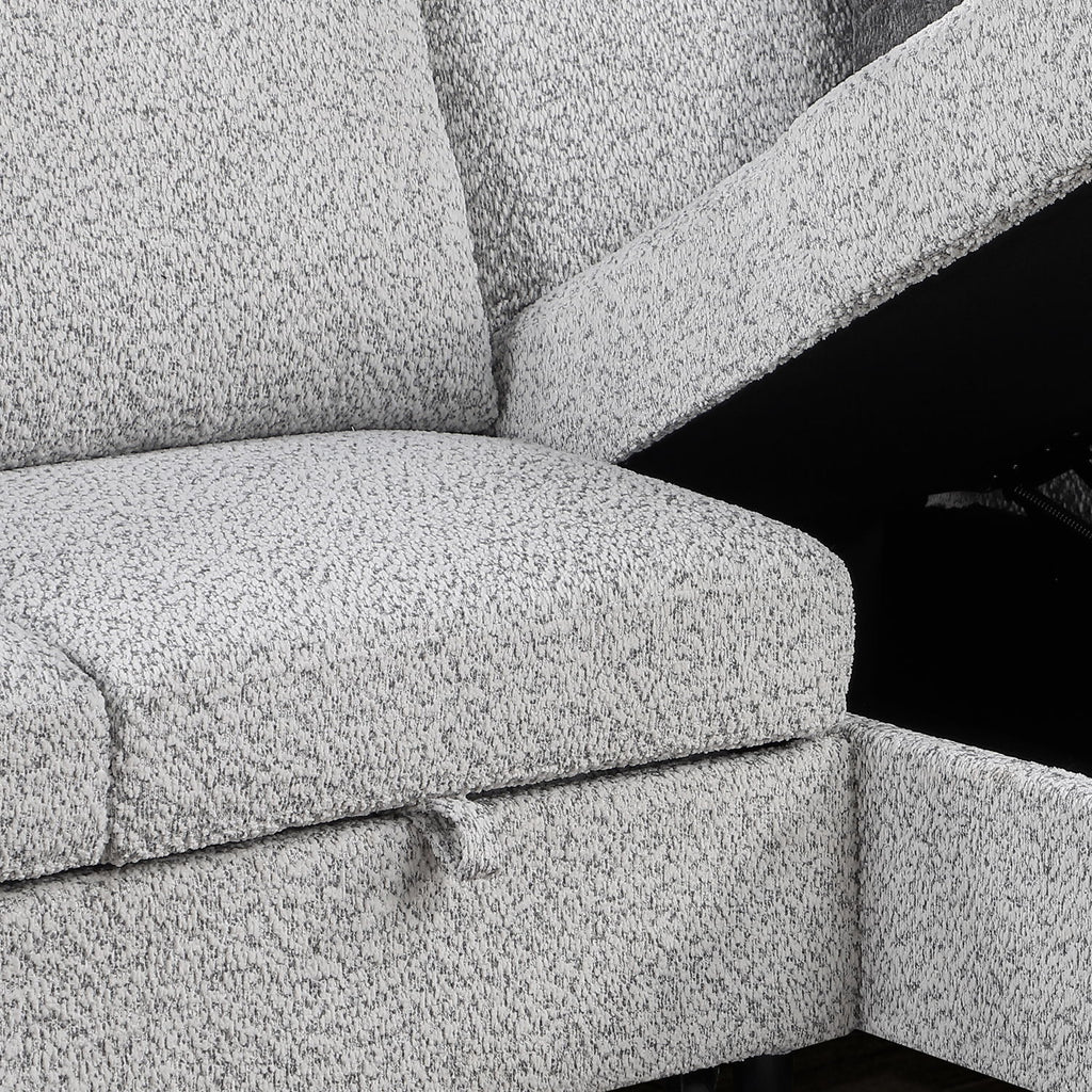 Giza - Modular Sectional Sofa With Sleeper, Storage, USB Charging - Gray
