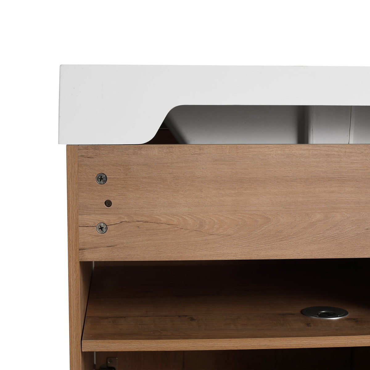 60" Freestanding Bathroom Vanity With Double Sink, Soft Close Doors, 3 Drawers - Imitative Oak