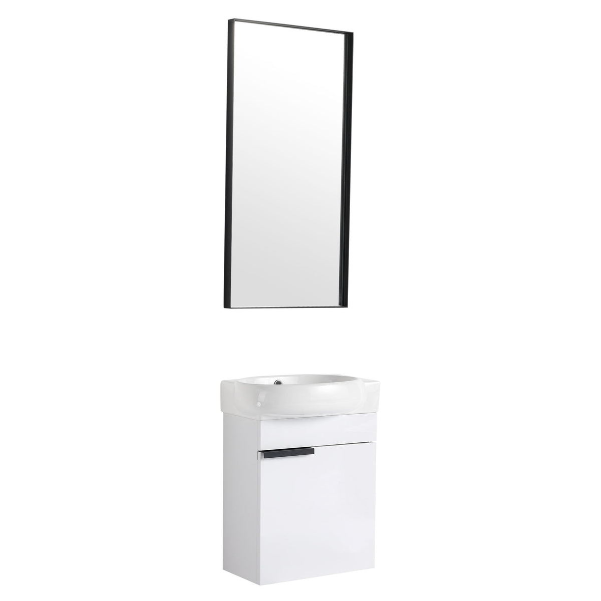Soft Close Doors Bathroom Vanity With Sink, Compact Wall Mounted Design Basin