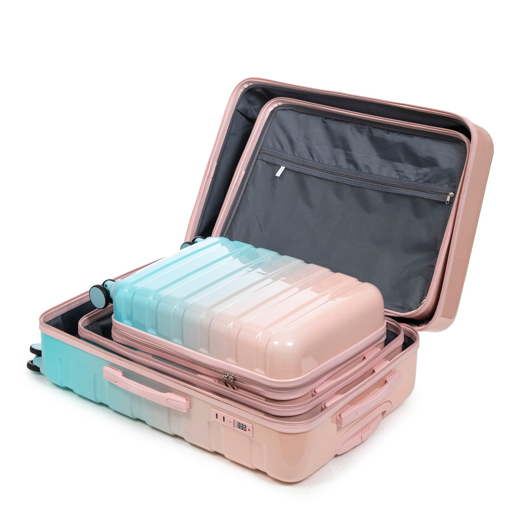 Luggage Set 20" /24" /28" With Combination Lock And Silent Wheels