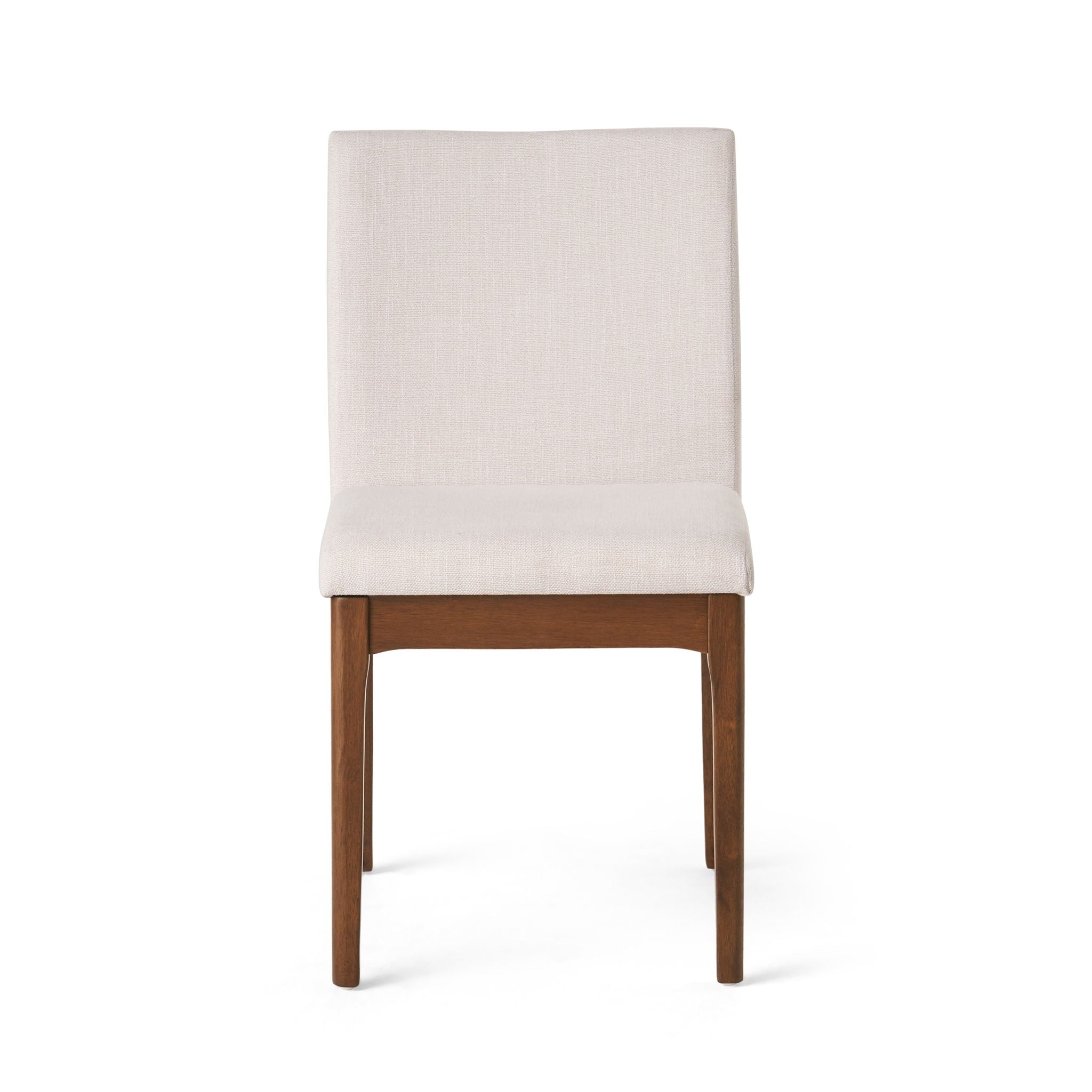 5 Piece Dining Set With Table And Upholstered Chairs - Light Beige / Walnut