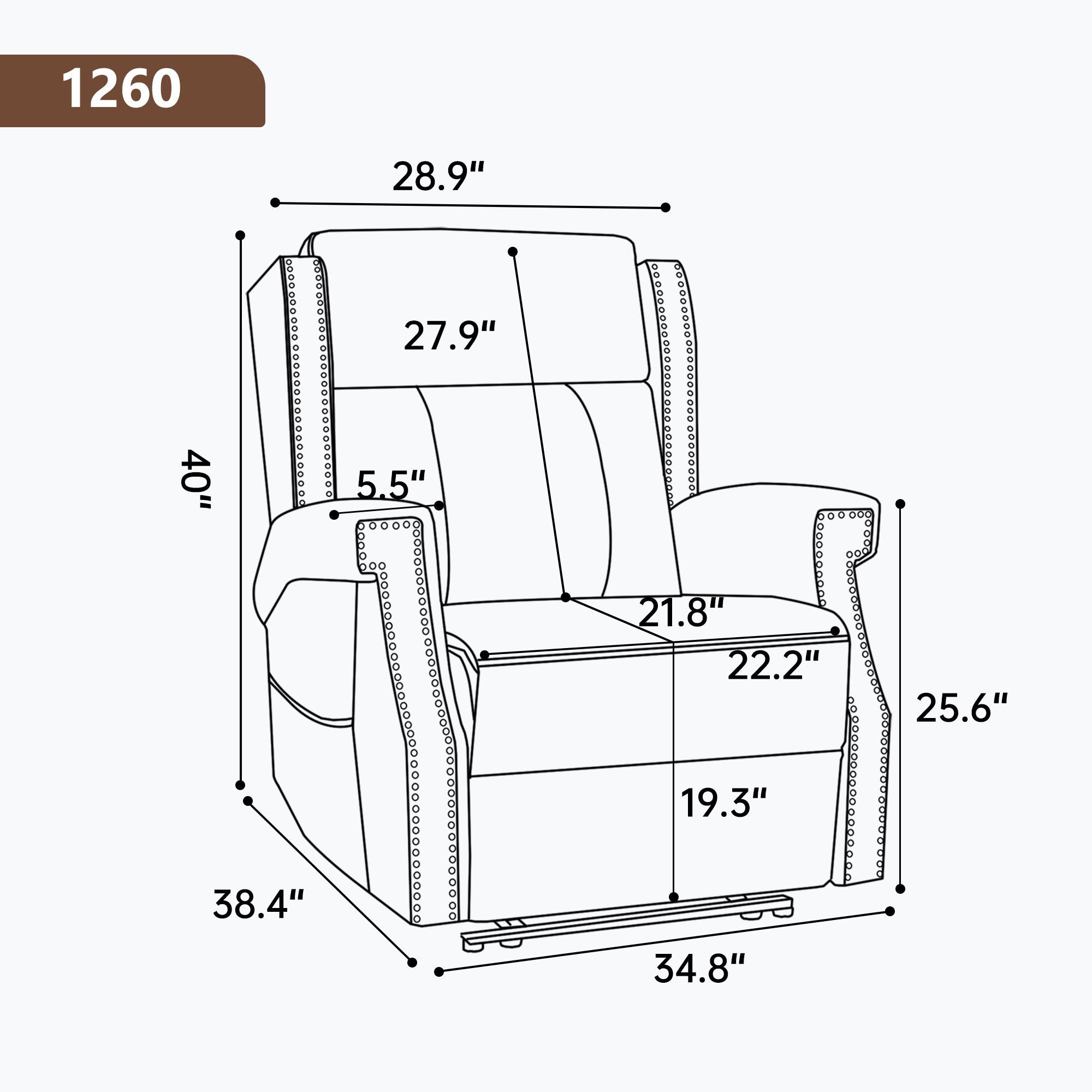 Manual Recliner Chair With Heavy Duty Motion Mechanism, 8 Vibrating Nodes And 3 Massage Modes For Living Room