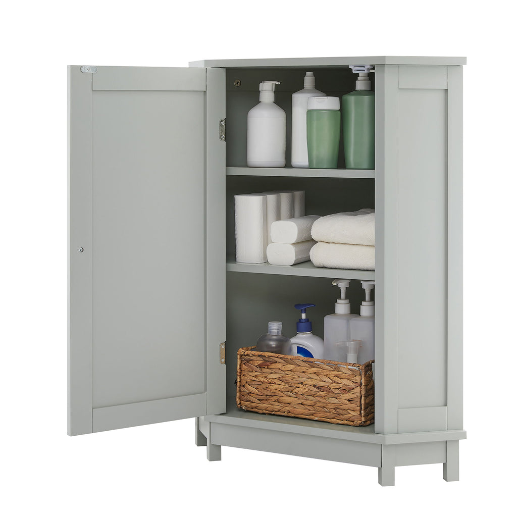 Triangle Corner Bathroom Cabinet With Adjustable Shelf, Storage Unit - Gray
