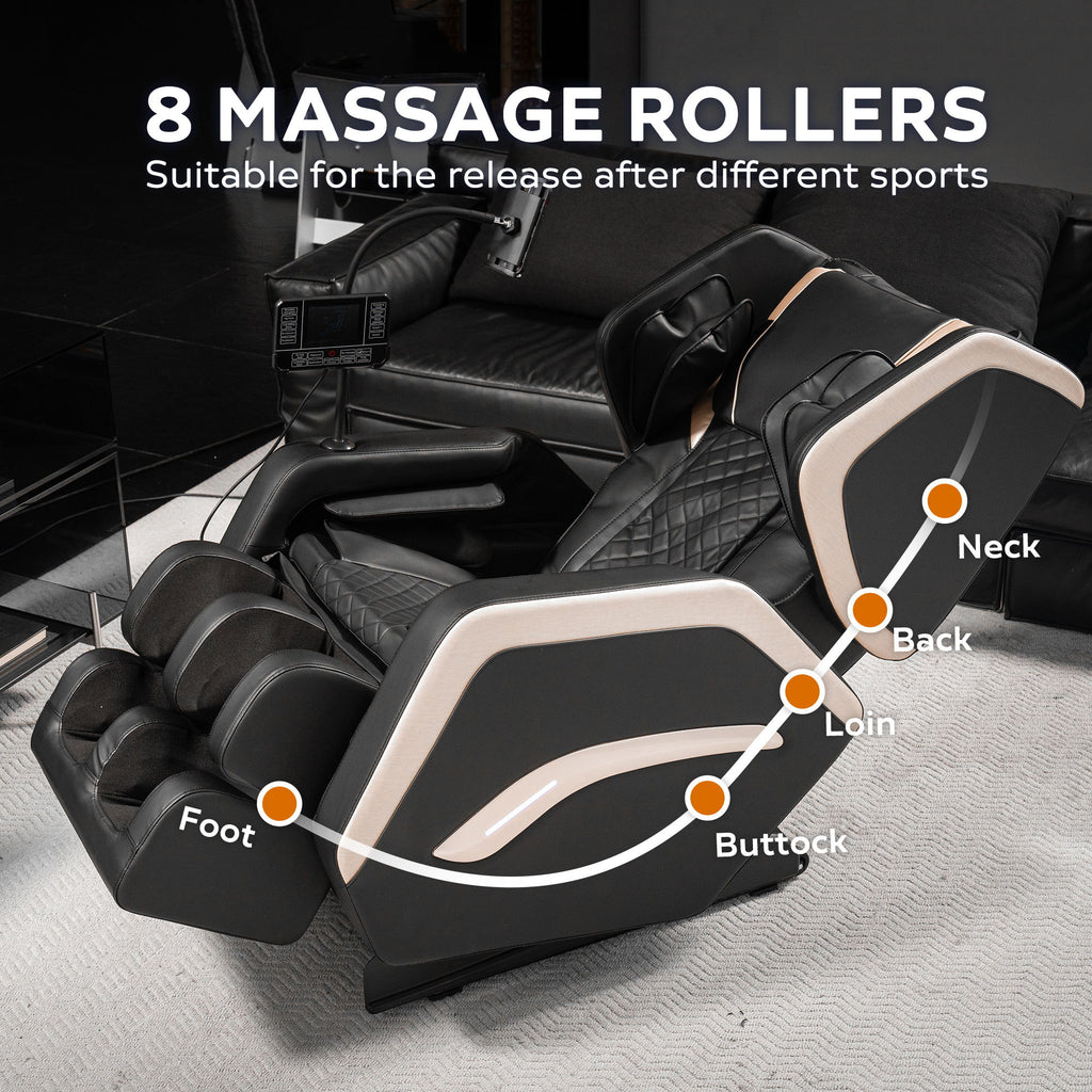 Zero Gravity Massage Chair Recliner & 10 Massage Heads And Full Body Air Pressure - Black