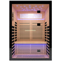 Luxury Double Far Infrared Sauna Room With Epoxy Heating Plates And Starry Sky Lighting - Black / Natural
