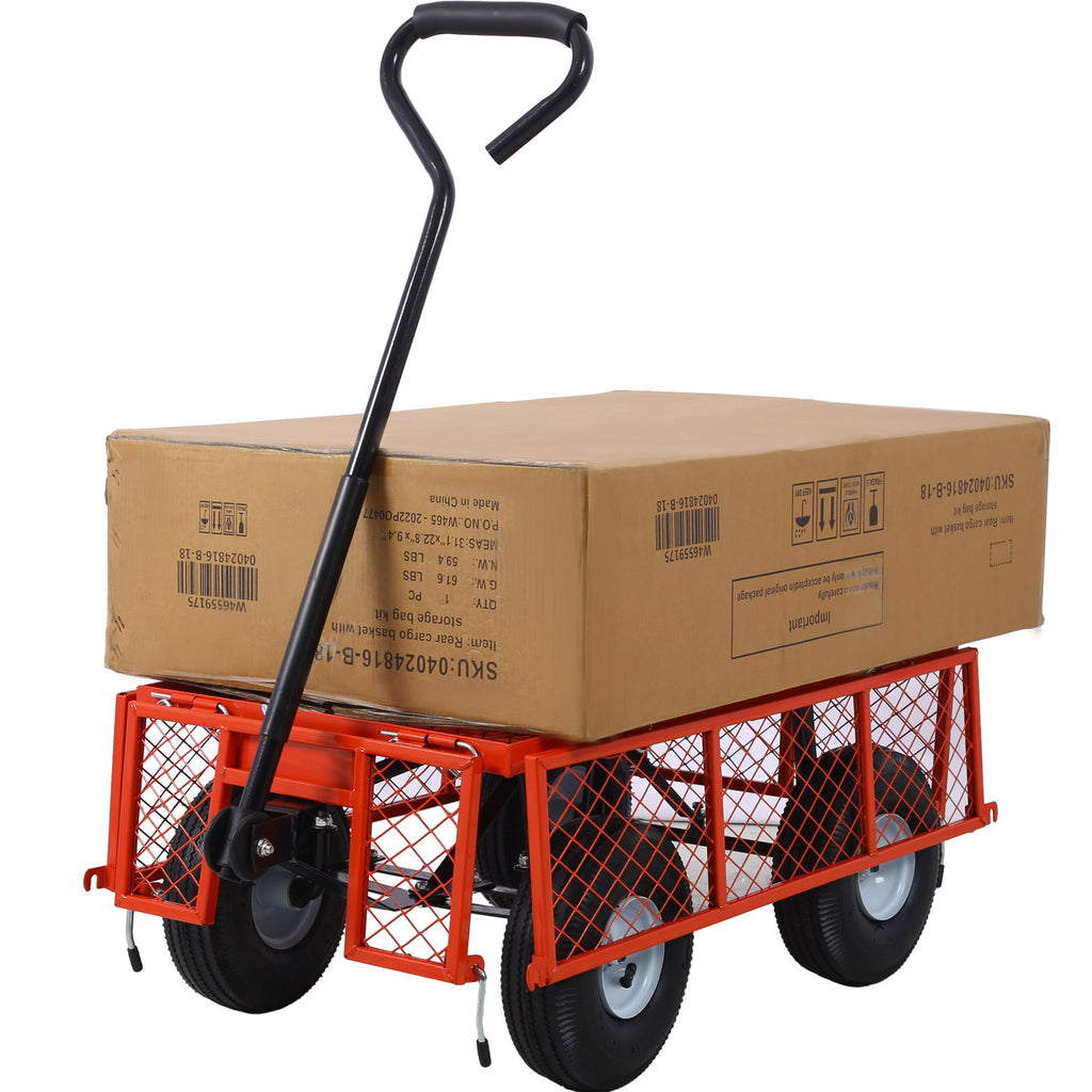 Heavy Duty Steel Garden Cart With Sides