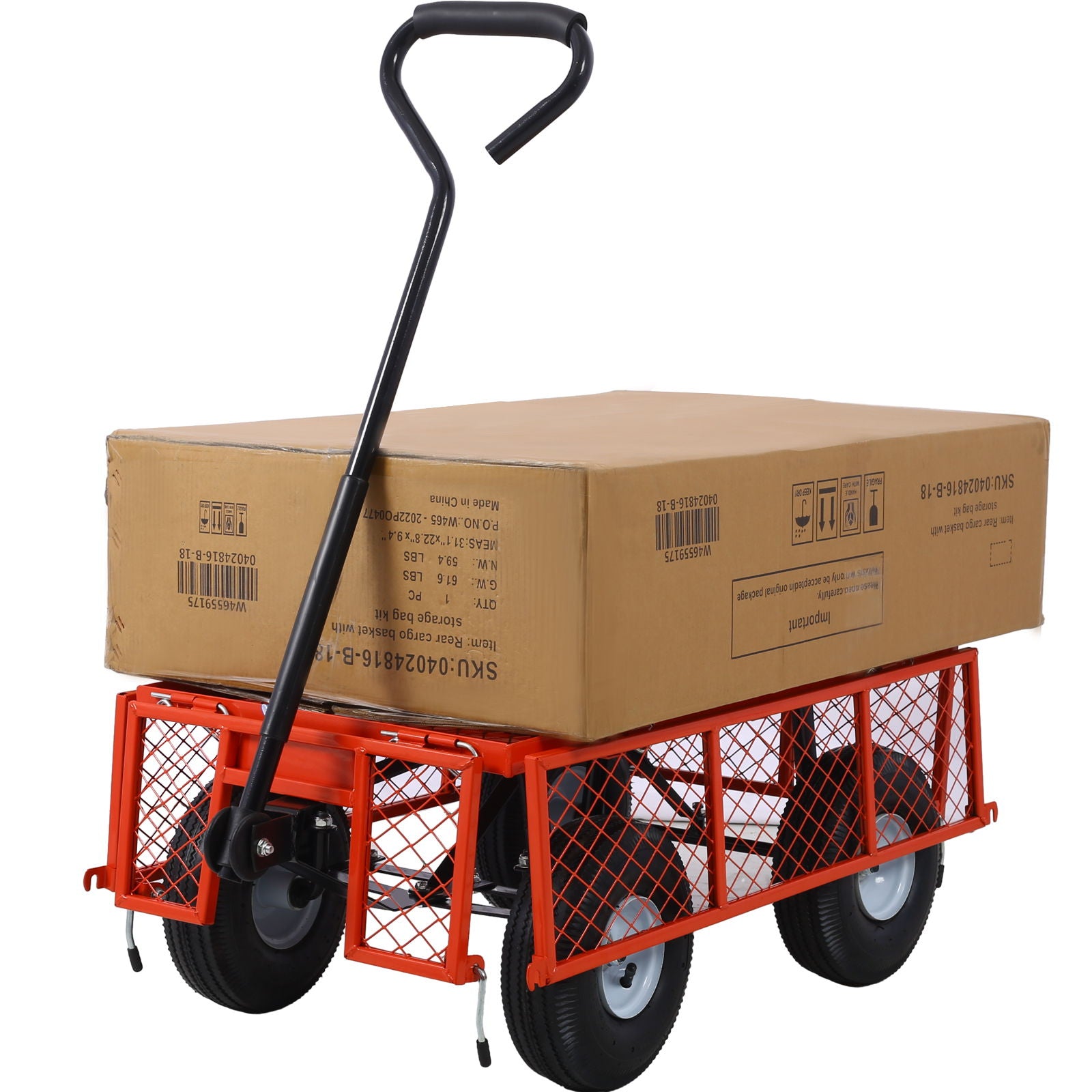 Heavy Duty Steel Garden Cart With Sides