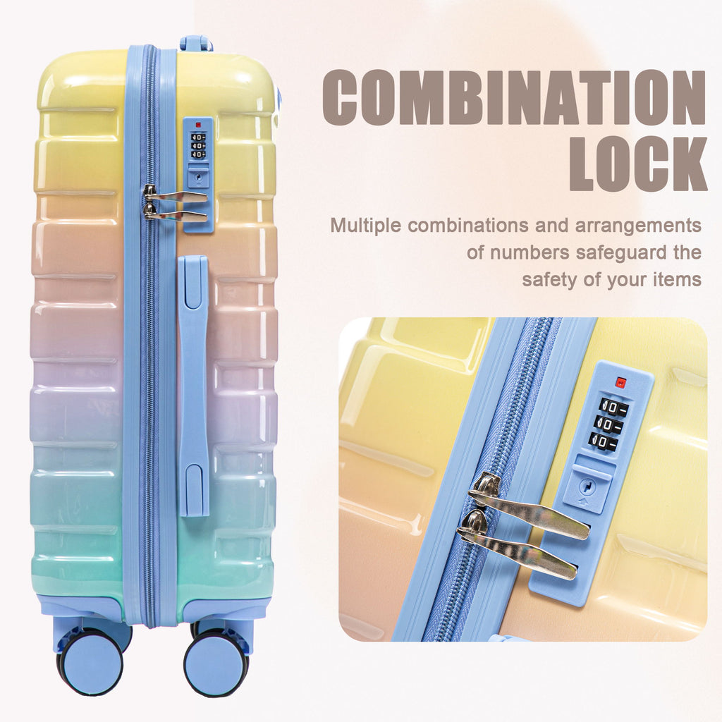 Luggage Set 14" / 20" With Combination Lock And Cosmetic Case