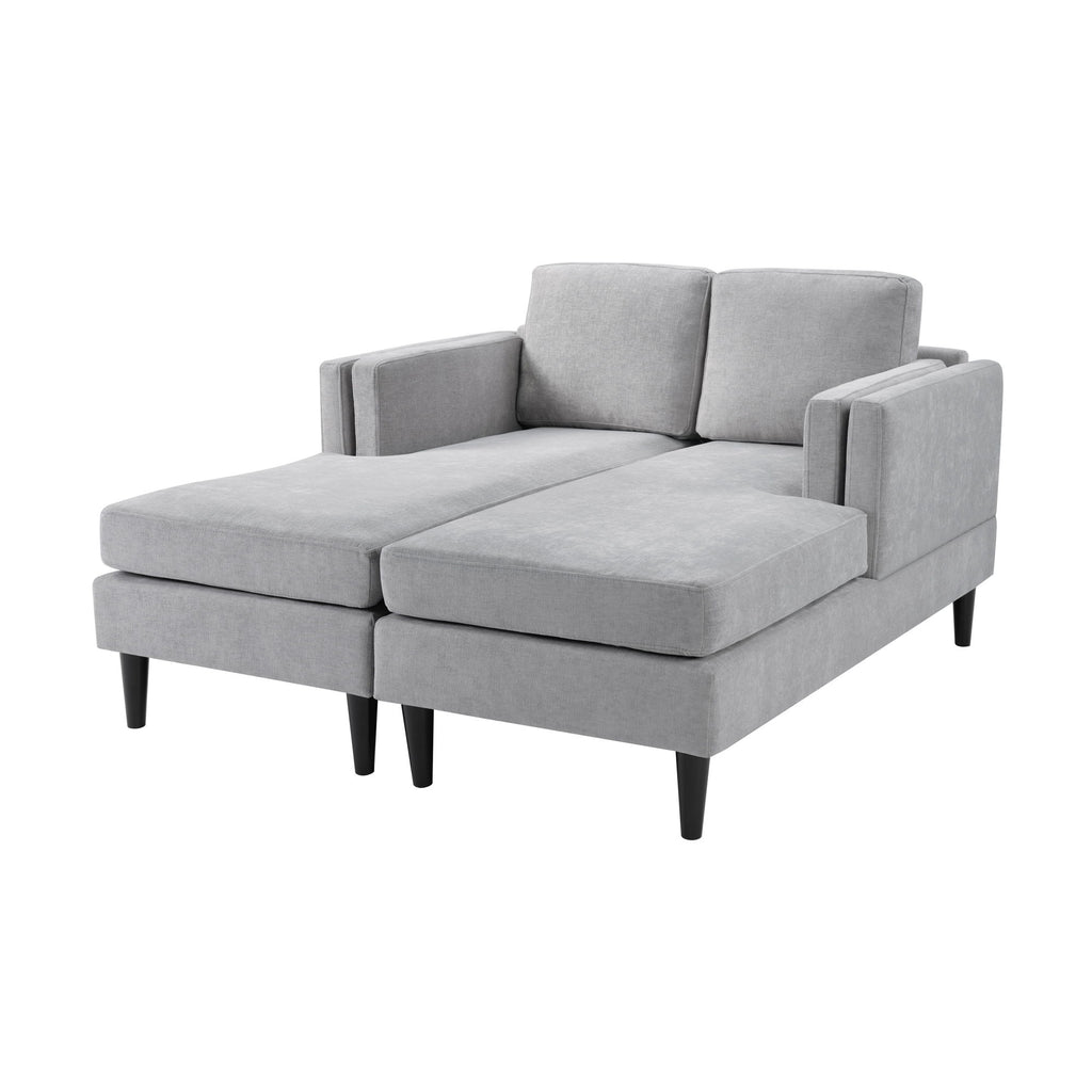 Chaise Lounge Sofa Bed With Dual Layer Armrests For Living Room