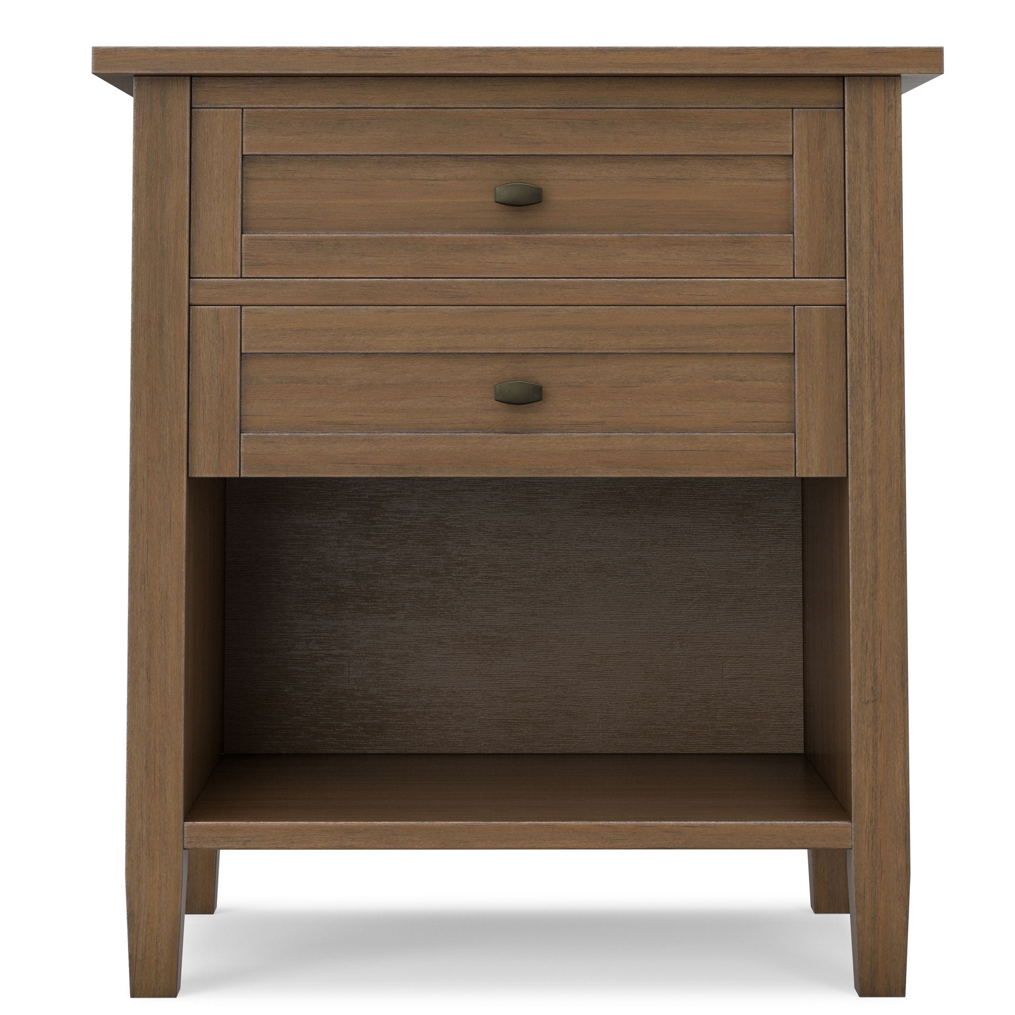 Warm Shaker - Bedside Table With 2 Drawers - Brown