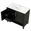 36" Bathroom Vanity With Sink, Frame Cabinet With Doors And Drawers - Black