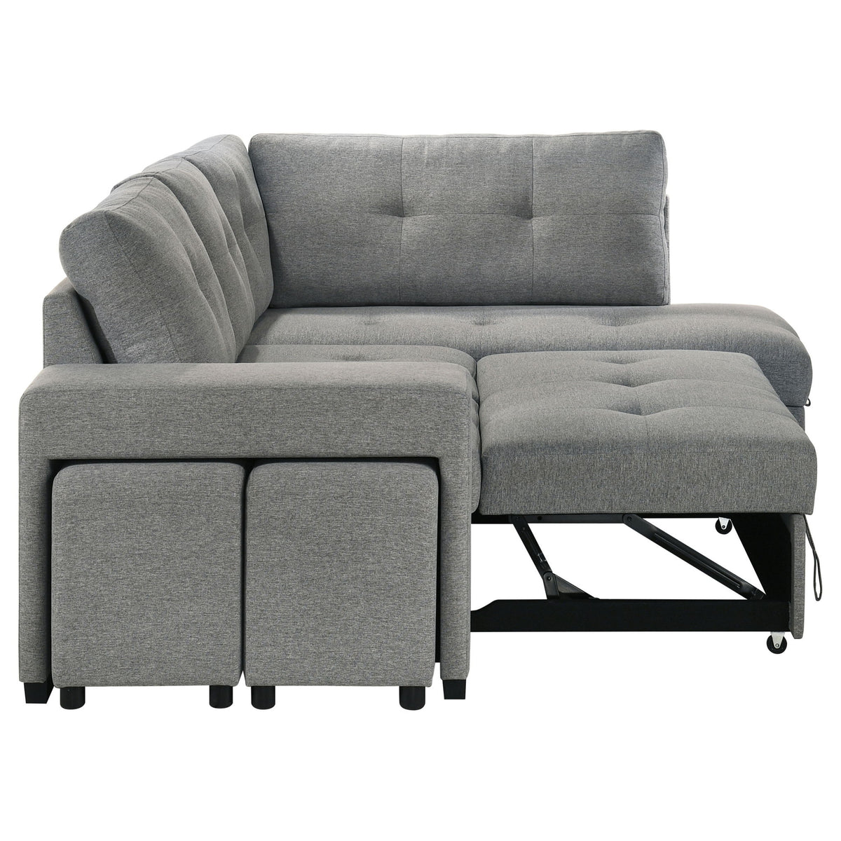 Atkinson - Sleeper Sectional Sofa With Lift Top Chaise - Gray