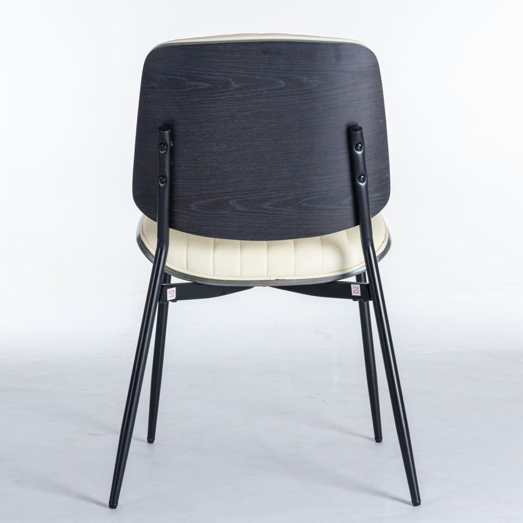 Dining Chairs (Set of 2) Mid-Century Modern Retro Chair With Walnut Bentwood Back Upholstered Seat Metal Legs Adjustable Foot For Kitchen Dining Room Chairs