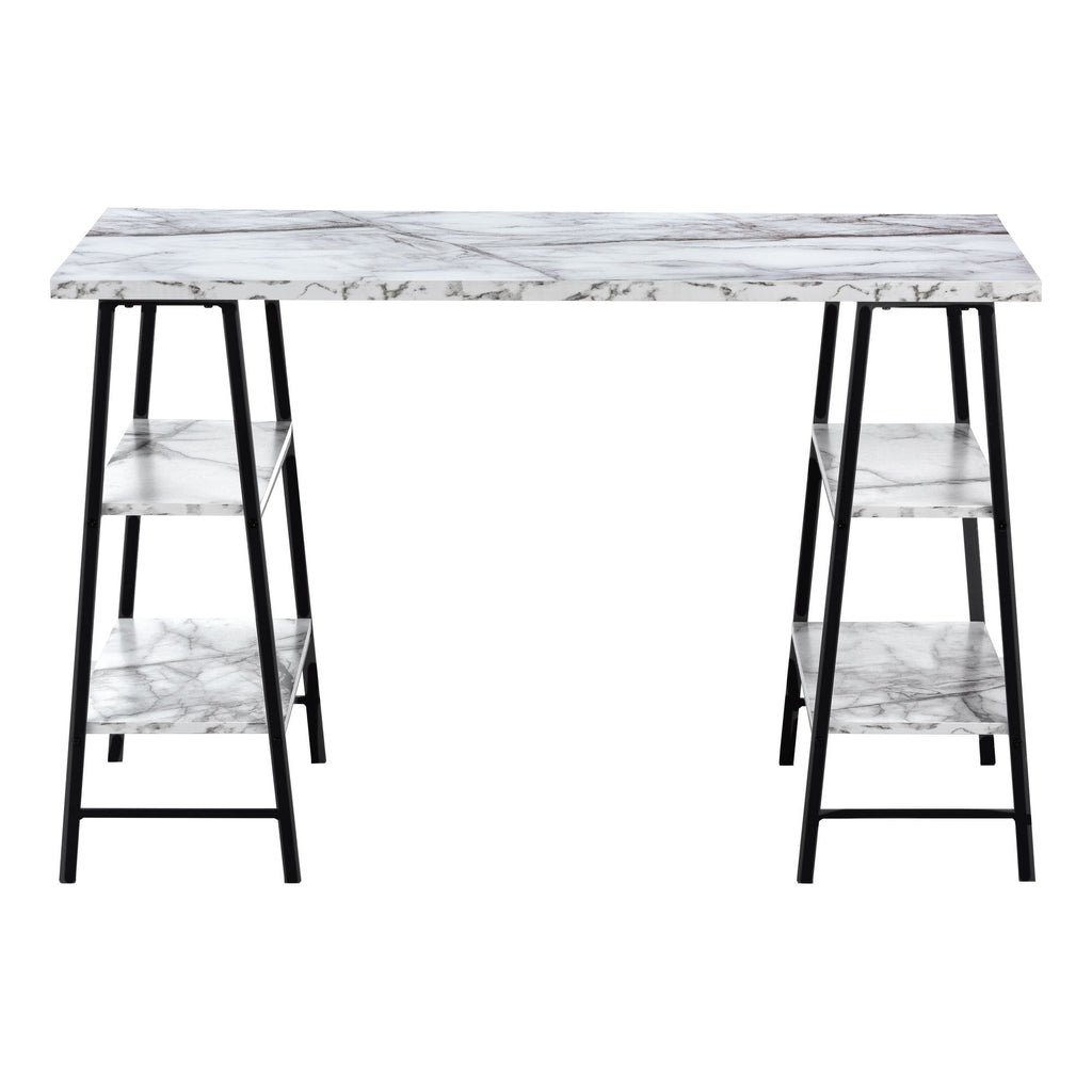 Computer Desk For Home Office, Laptop, Storage Shelves, Contemporary Versatile Placement - White