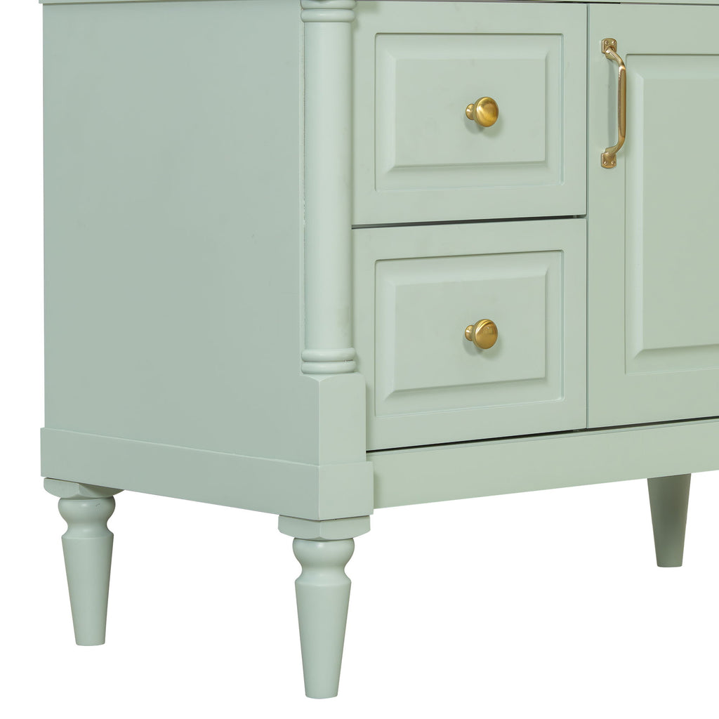 Freestanding Bathroom Vanity With Sink, Adjustable Shelf, Flip Drawer