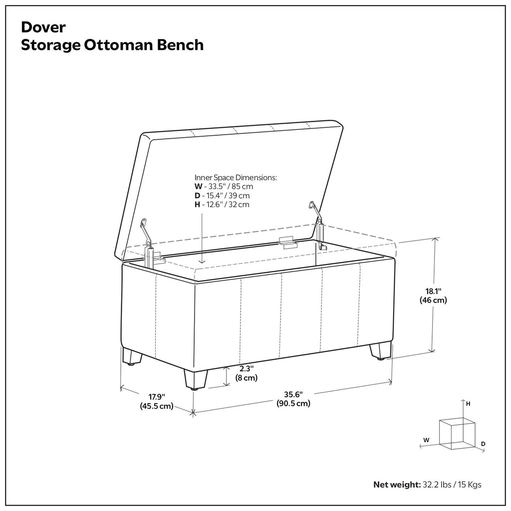 Dover - Multifunctional Storage Ottoman Bench