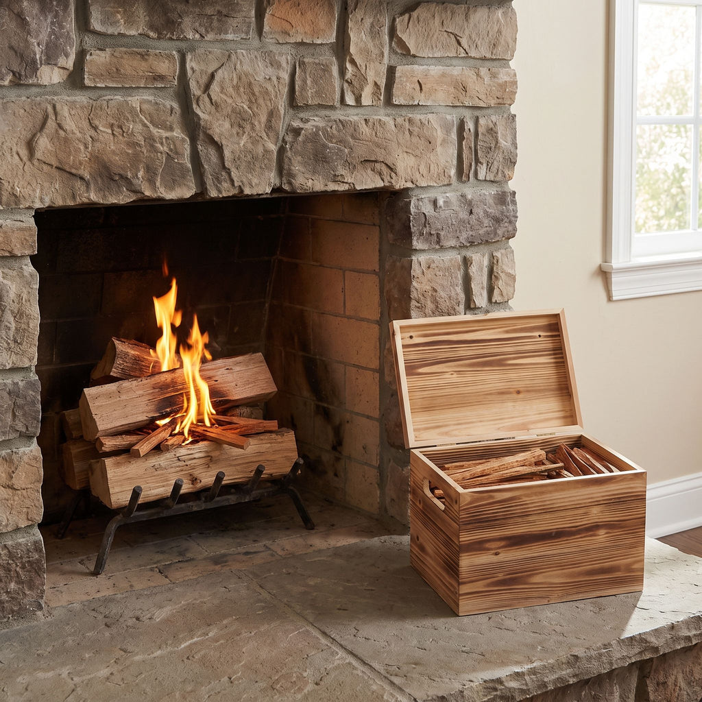 15 Lbs Fatwood Fire Starter Sticks With Box, 100% Natural Kindling Wood, Pine Firewood Firestarter For Campfire, Stove, Fireplace, Bonfires, Grill - Natural