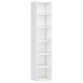 6 Tier Narrow Corner Cube Bookcase Storage, Freestanding Shelf With Open Cubes For Living Room