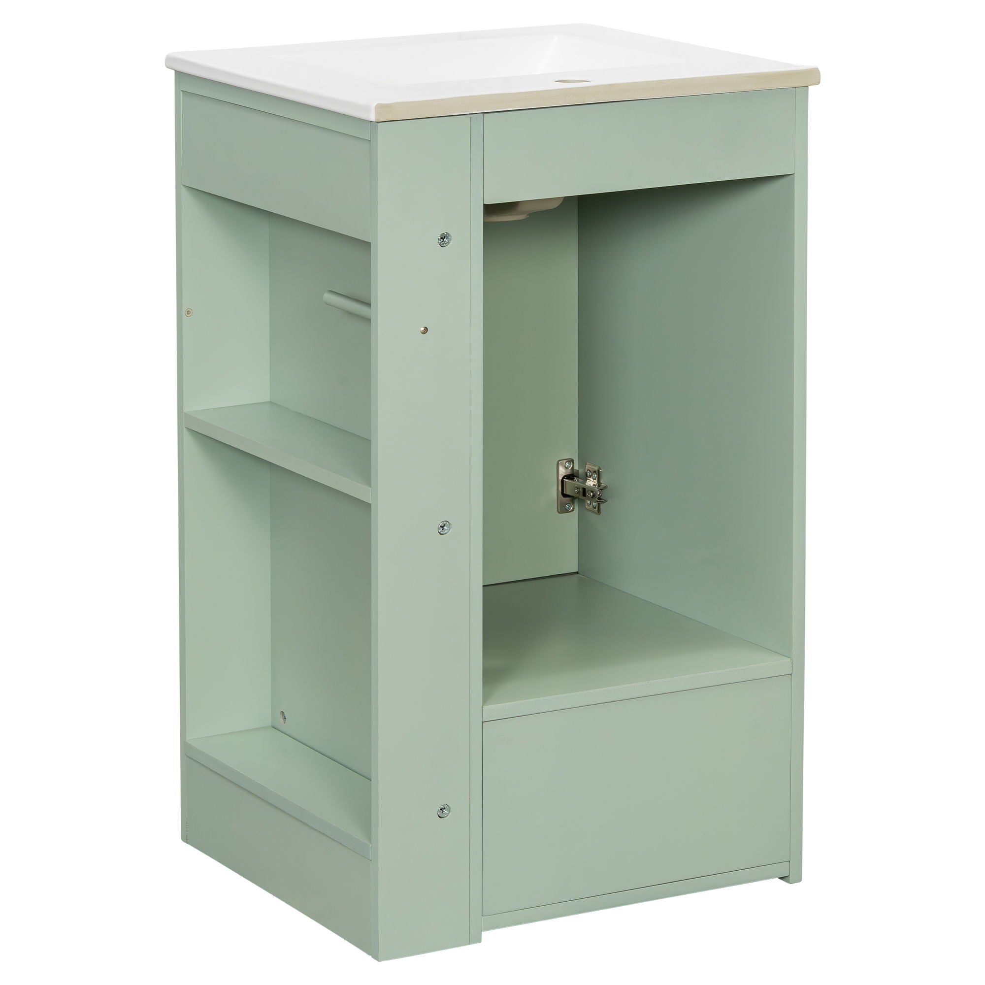 Modern Freestanding Bathroom Vanity With Sink, Soft-Close Drawer, Towel Bar