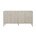 Wood Sideboard With Adjustable Shelves And Storage Cabinet - White Washed