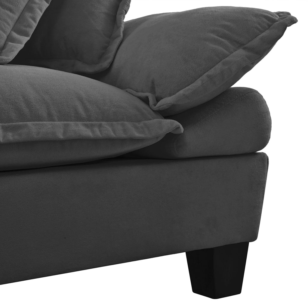 2 Seater Modular Loveseat With Curved Armrests