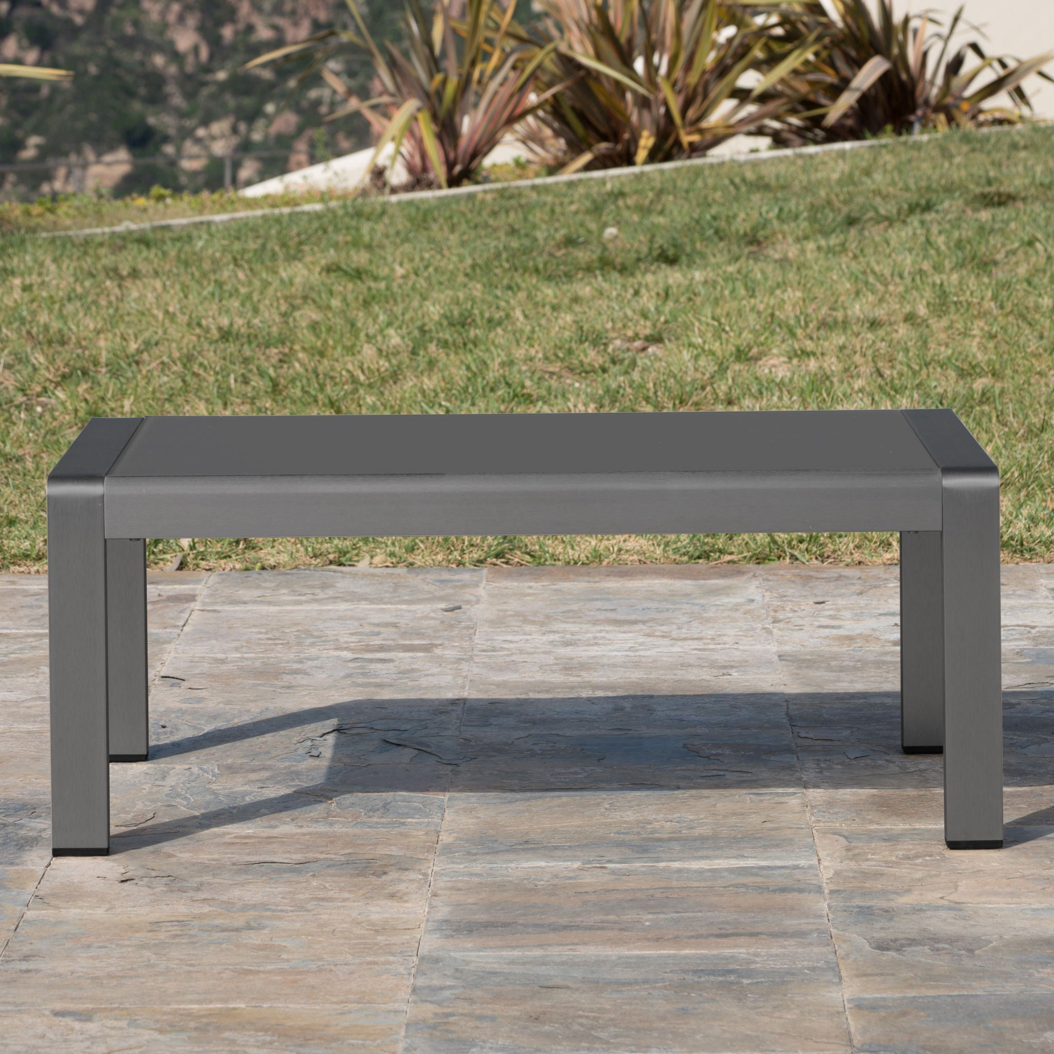 Outdoor Coffee Table Aluminum And Glass