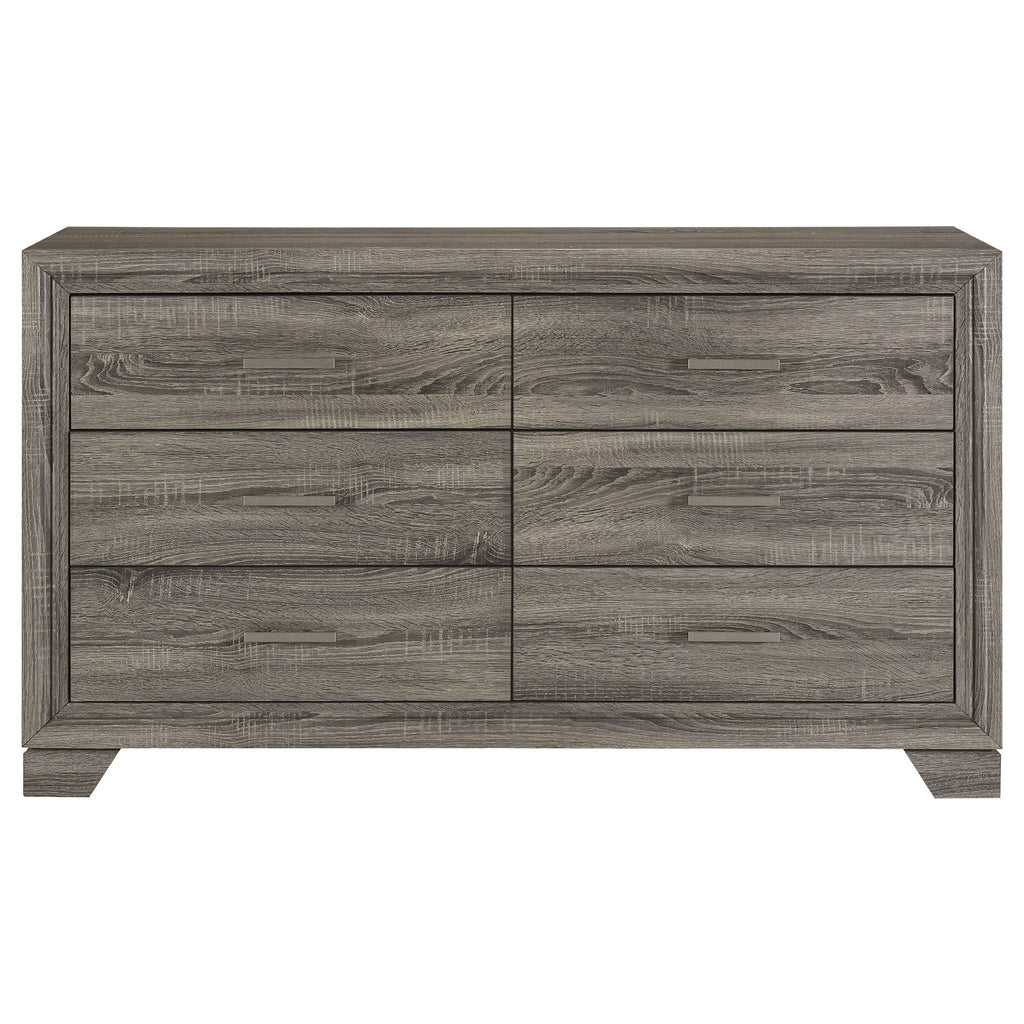 Funston - 6 Drawer Dresser Cabinet - Brown Oak