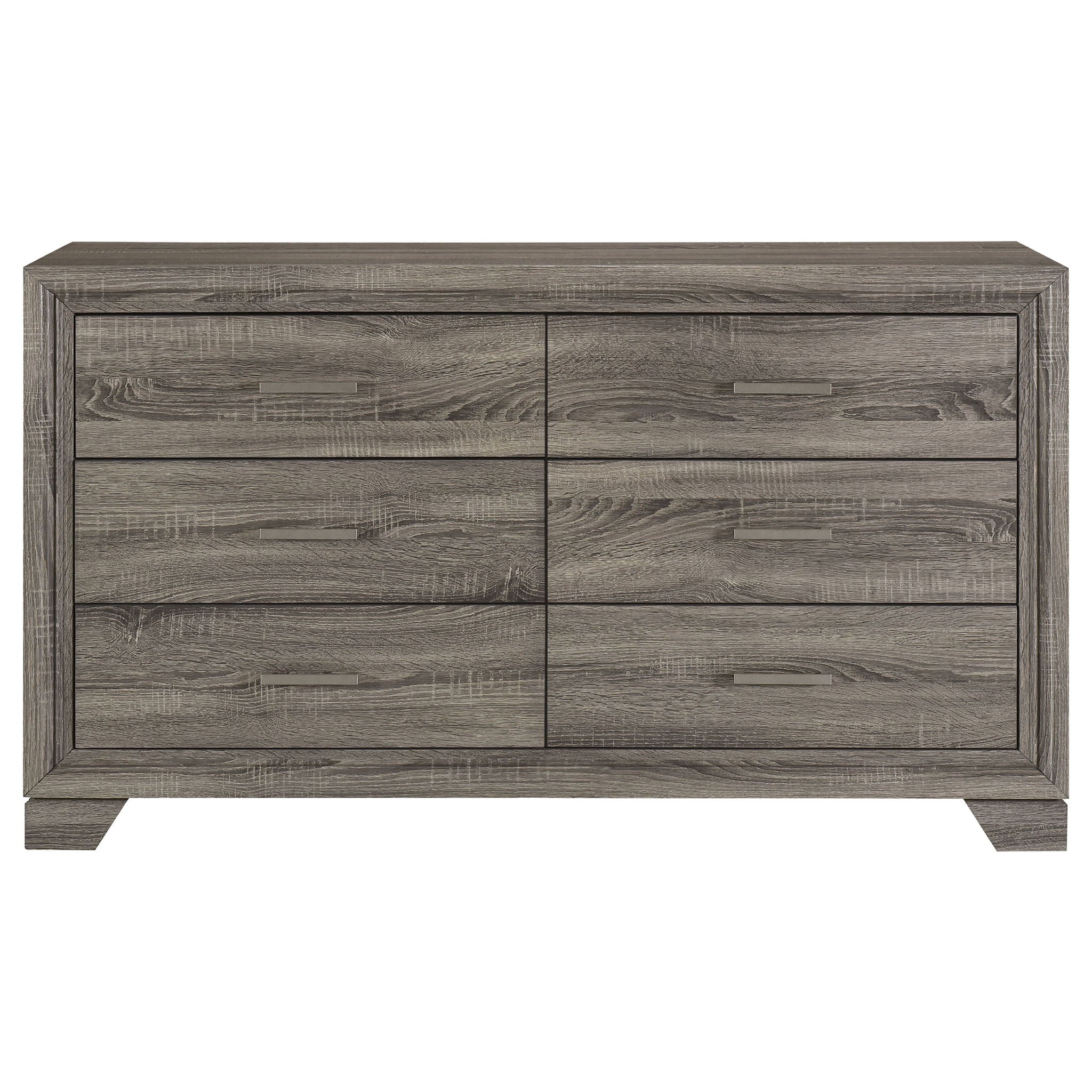 Funston - 6 Drawer Dresser Cabinet - Brown Oak