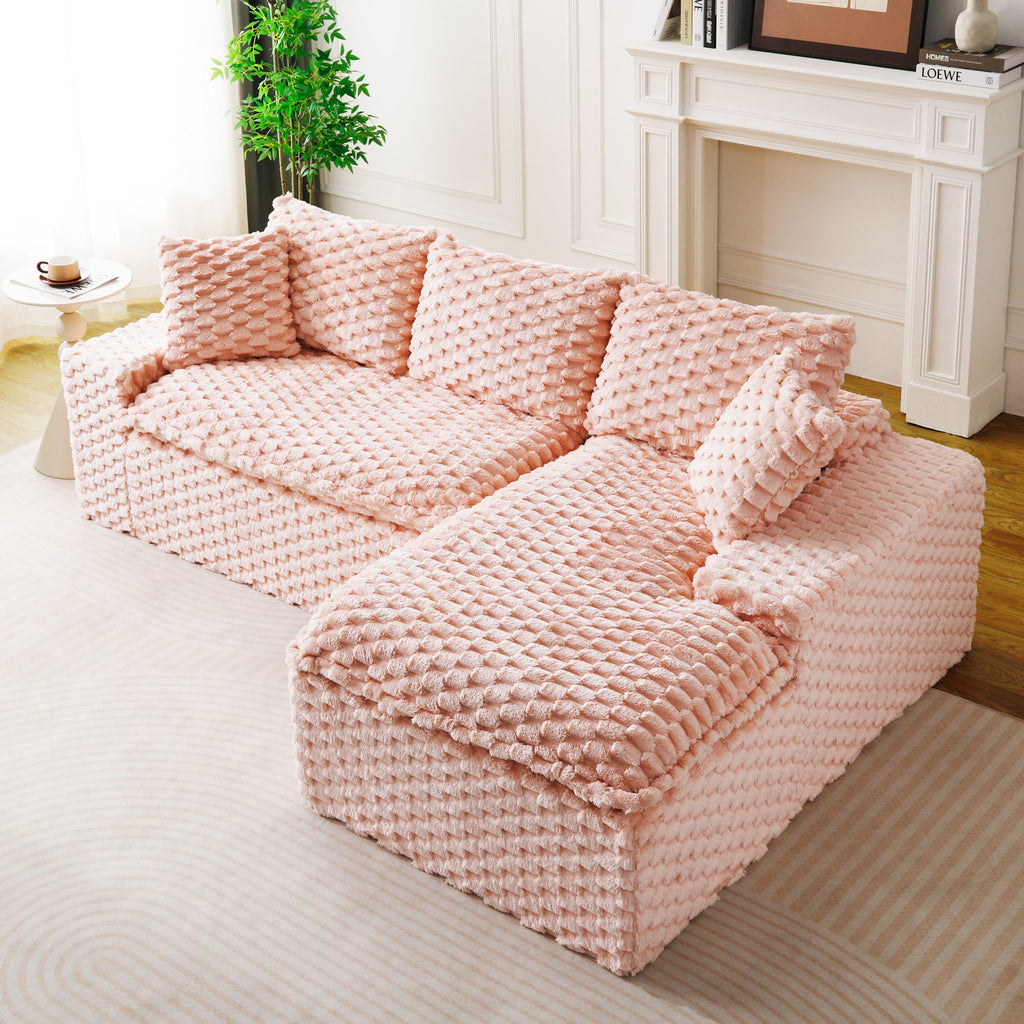 Modular Sofa, Convertible Twin Seat With Chaise Lounge