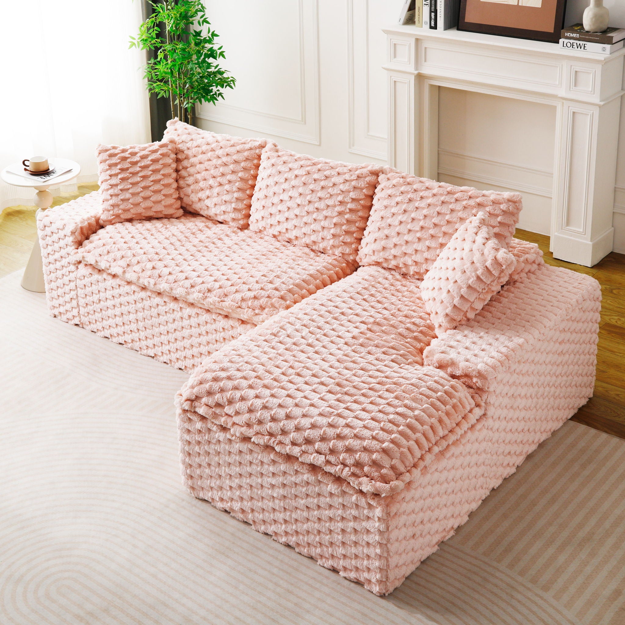 Modular Sofa, Convertible Twin Seat With Chaise Lounge