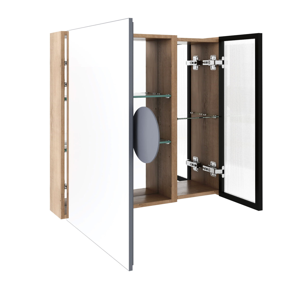 Wall Mounted Bathroom Cabinet & Adjustable Shelves - Imitative Oak