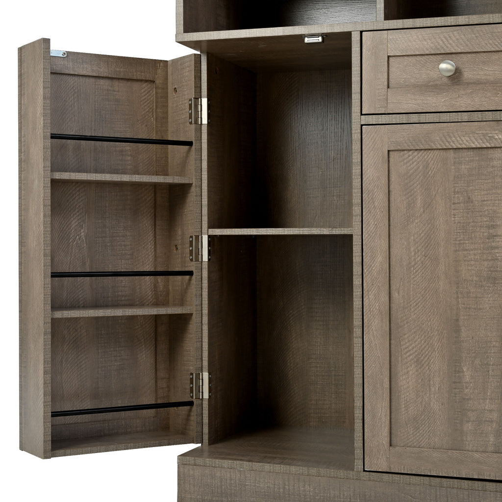Large Kitchen Pantry Storage Cabinet Cupboard With Pull Out Side Cabinet