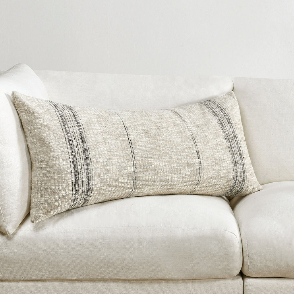 Ria - 36" x 16" Pillow - Natural / Black