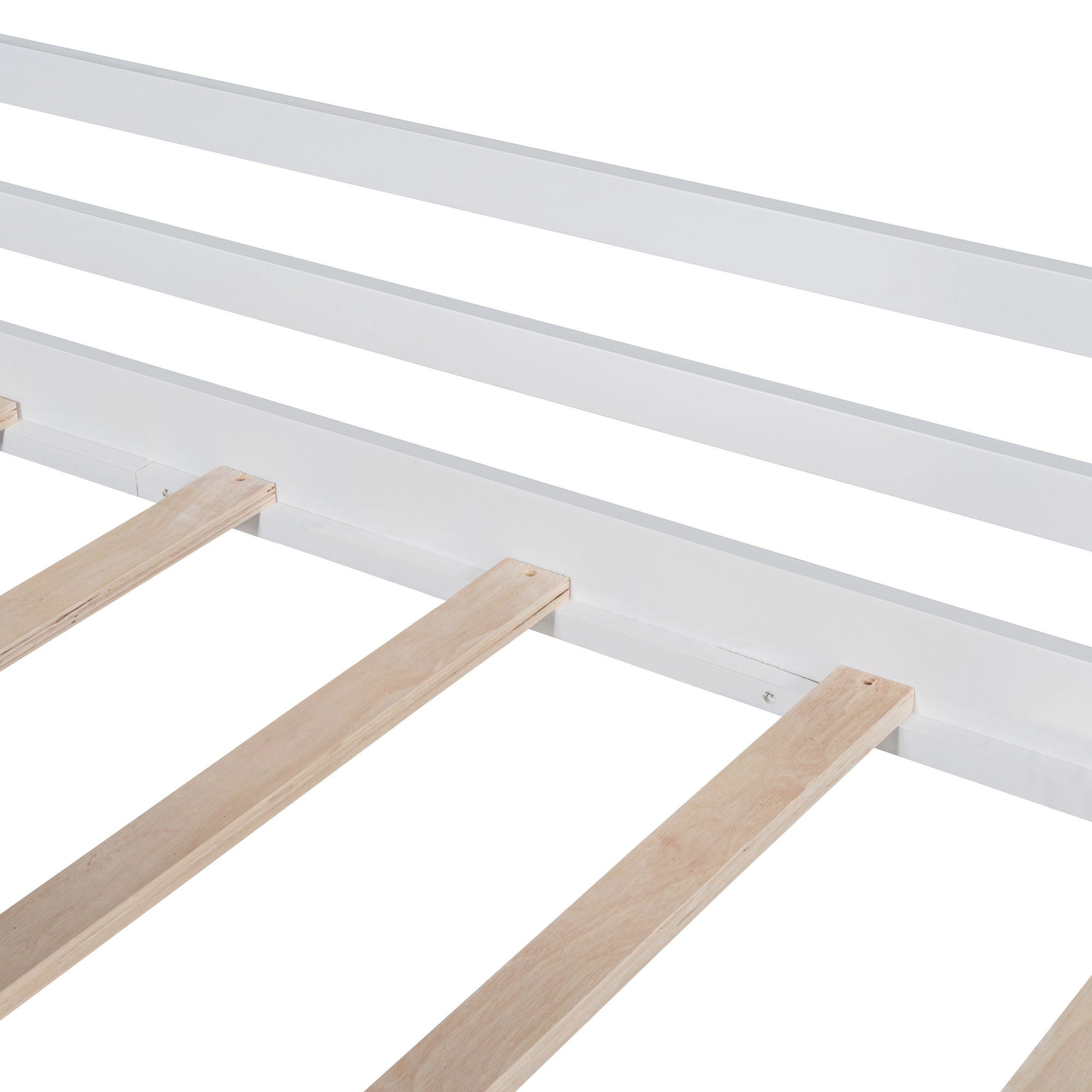 Loft House Bed With Ladder And Slide, With board And Light Strip On The Roof