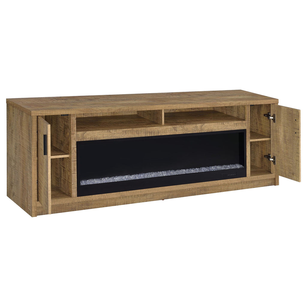 Nevada - Fireplace TV Stand With Flame Visualizer - Brown