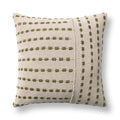 Katia - 20" x 20" Pillow - Natural / Olive Green