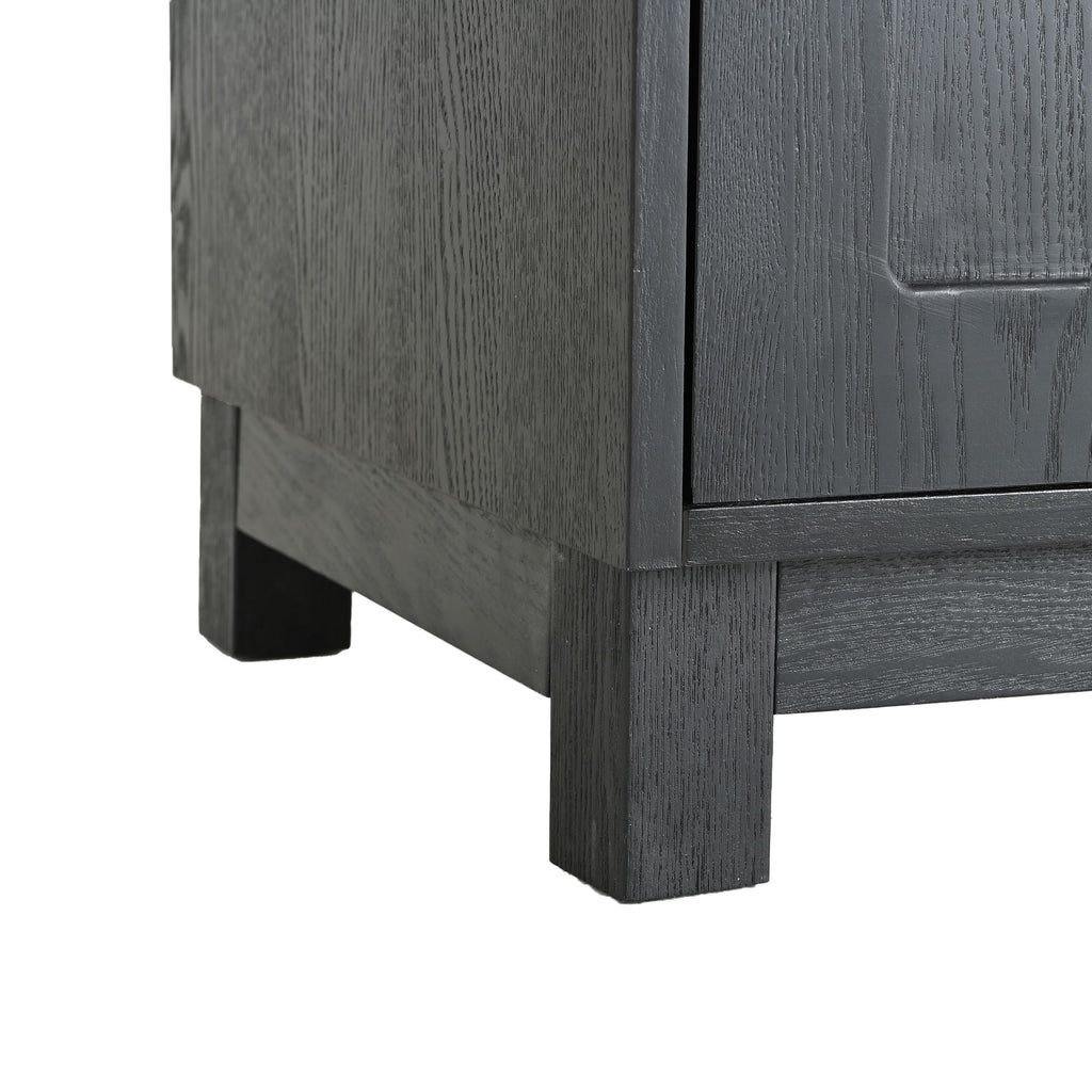 Style Tall Display Cabinet With Glass Doors For Collectibles - Black