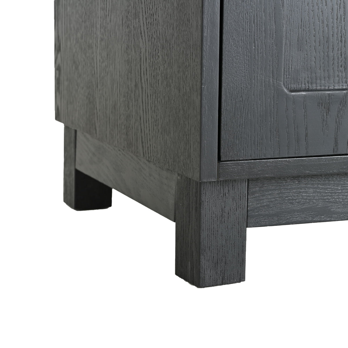 Style Tall Display Cabinet With Glass Doors For Collectibles - Black
