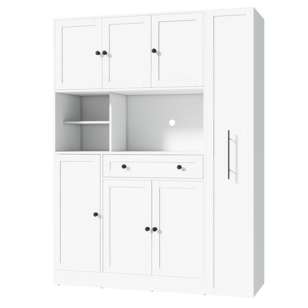 Large Kitchen Pantry Storage Cabinet Cupboard With Pull Out Side Cabinet