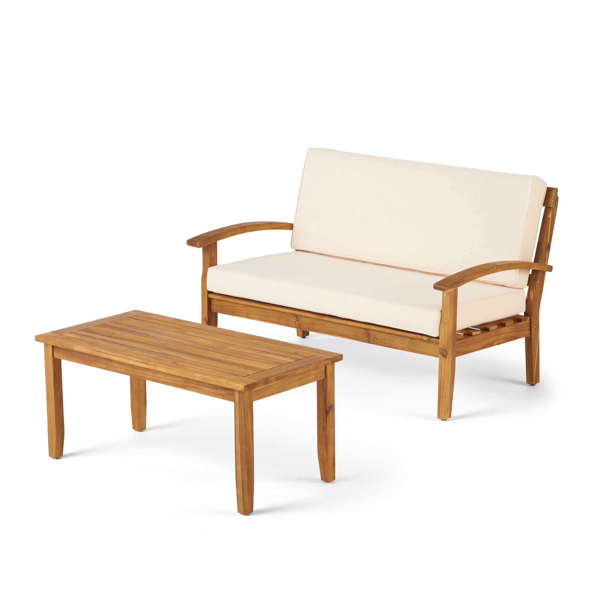 4 Person Outdoor Seating Group With Cushions Comfortable Patio Set - Teak
