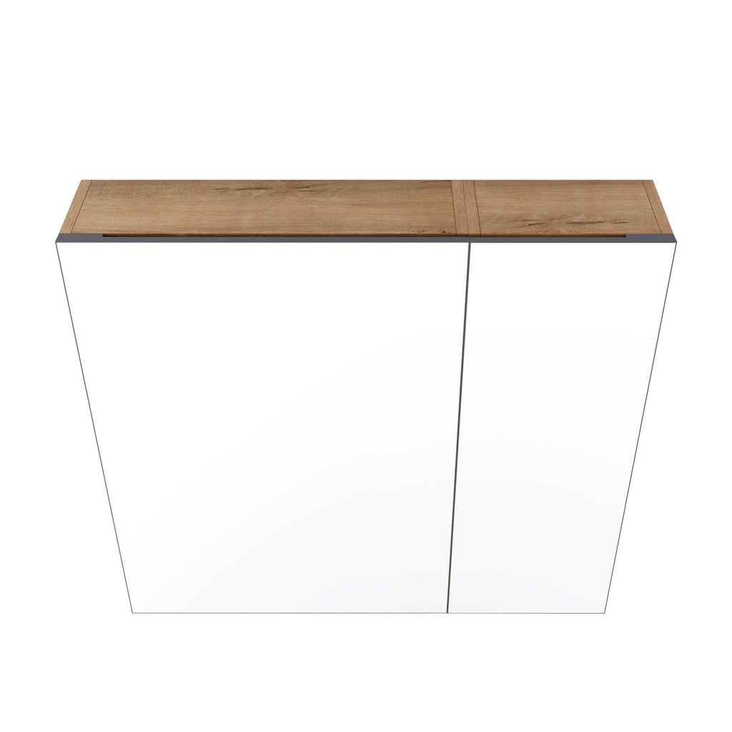 29.63" Wall Mounted Cabinet With Adjustable Shelves Storage Cabinet For Bathroom - Imitative Oak