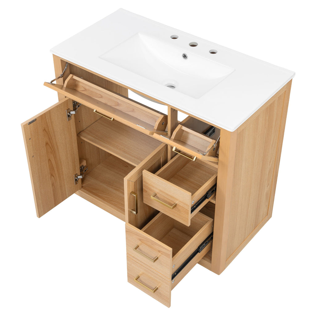 Bathroom Vanity & Sink, Soft Close Doors & Drawers - Wood
