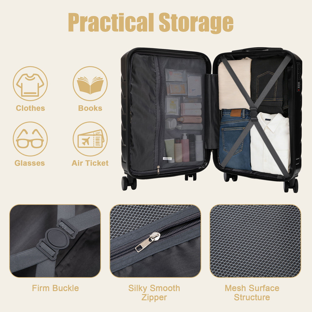 Hard Shell Travel Luggage With Scratch Resistant Surface