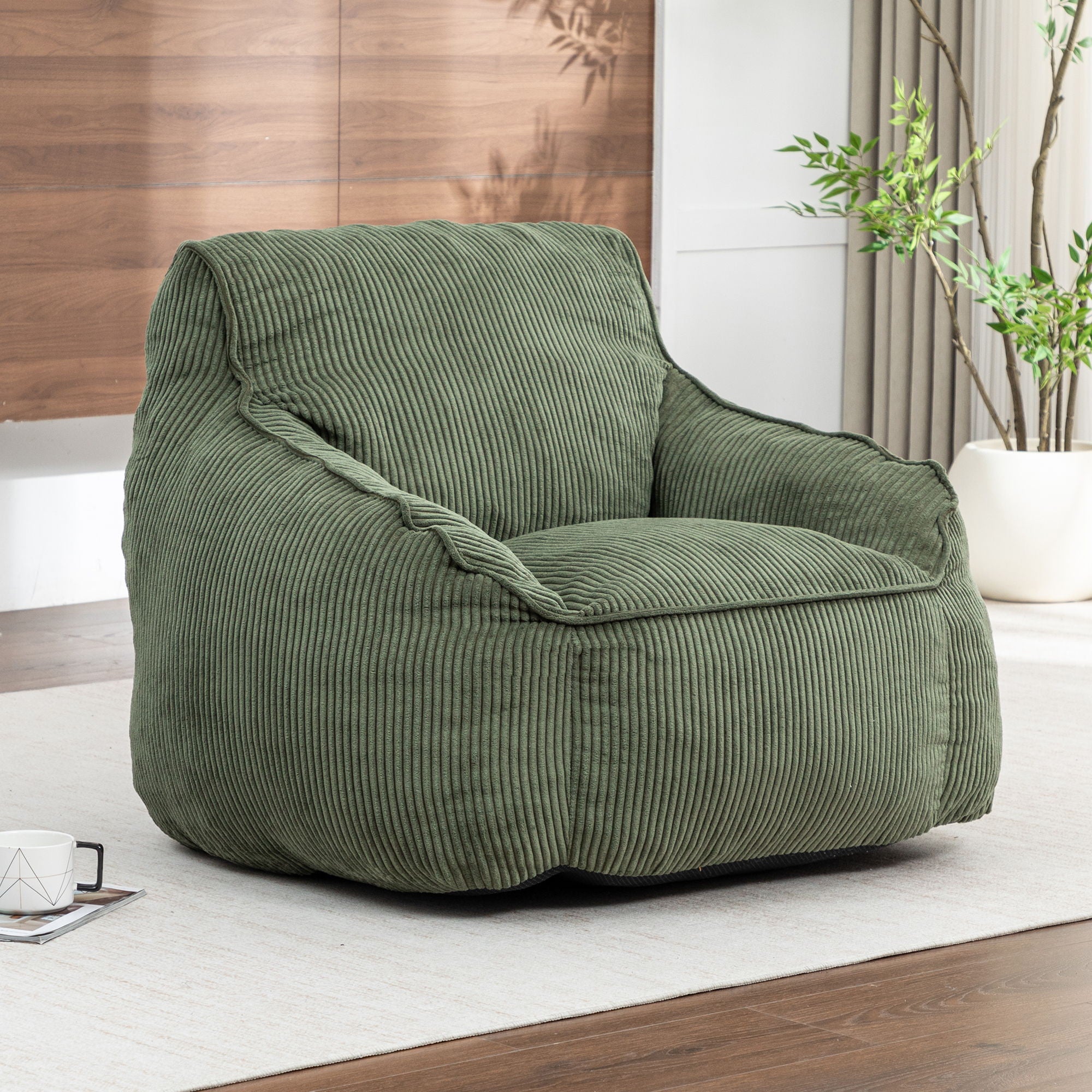 Comfy Bean Bag Chair With Filler, Fluffy And Cozy Seating