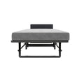 Modern Metal Folding Bed Frame With Foam Mattress, Easy Storage & Mobility - Black
